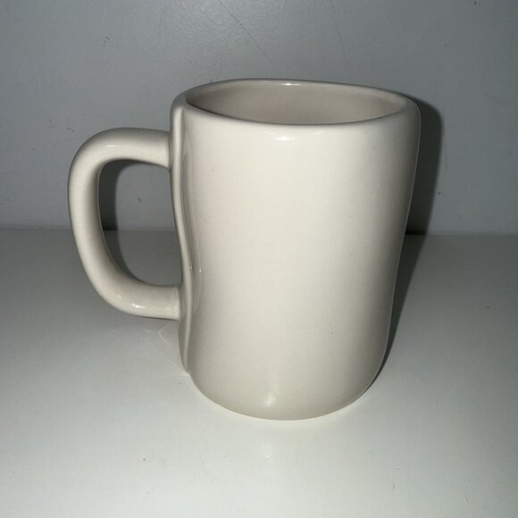 Rae Dunn "PEACE" Ceramic Coffee Tea Mug Cup White Red Christmas Holiday - Picture 3 of 5